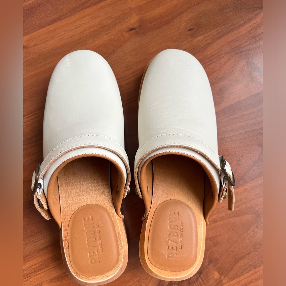 Re/done leather clogs 6.5/37